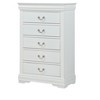 1pc White Finish Five Drawers Louis Philip Chest Solid Wood Contemporary Sleek Ample Storage - 2 of 4