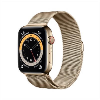 Apple Watch Series 6 GPS + Cellular, 44mm Gold Stainless Steel Case with Gold Milanese Loop