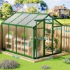 Aluminum outdoor greenhouse with roof vents and quick assembly frame, PC panels, suitable for greenhouse, courtyard, terrace, lawn - 2 of 4