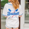 Women's Baseball Jersey With Sequins Embroidery - FANTASTIC FAWN - 3 of 3