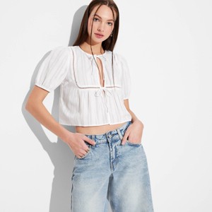 Women's Puff Sleeve Flyaway Blouse - Wild Fable™ - 1 of 3
