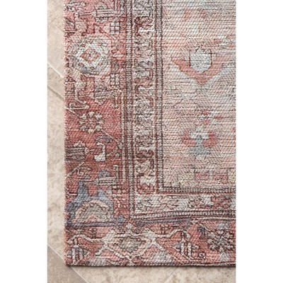 Vintage Minna Multicolor Medallion Flat Woven Area Rug, 2' 6" x 12'