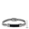 Steeltime Men's stainless steel and simulated black onyx id bracelet with simulated diamonds - 3 of 4
