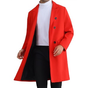 Lars Amadeus Men's Double Breasted Notched Lapel Formal Winter Overcoat - 1 of 4