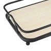 2pc Modern Rectangle Wood and Metal Serving Tray Set Brown - Stonebriar Collection: Nesting, Decorative Centerpiece - 4 of 4