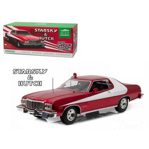 1976 Ford Gran Torino "Starsky and Hutch" Red Chrome Edition (TV Series 1975-79) 1/18 Diecast Model Car by Greenlight - 1 of 3