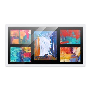 PosterPalooza | White Finish Collage Frame - Black Mat, 20 Frame Sizes to Choose From, UV Acrylic - 1 of 4