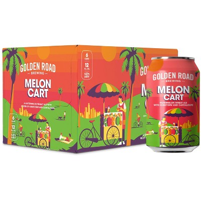 Golden Road Melon Cart Watermelon Wheat Ale Beer - 6pk/12 fl oz Cans