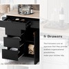 Bella Depot 53.15'' Kitchen Island Cart with Rubber Wood Countertop and 5 Wheels for Kitchen Dinning Room - 3 of 4