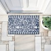 Stupell Industries Navy Gingham Florals Printed Outdoor Door Mat, design by Kim Allen, 18"x30" - 4 of 4