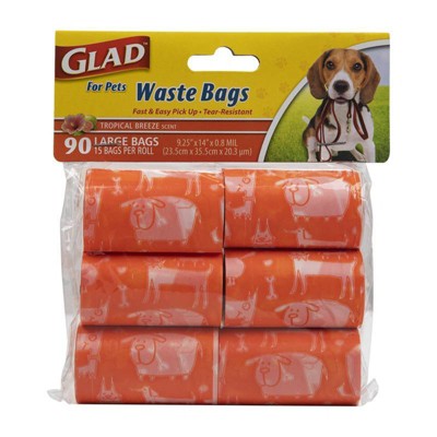 Glad Tropical Breeze Scent Dog Waste Bags Refill Rolls - 90ct