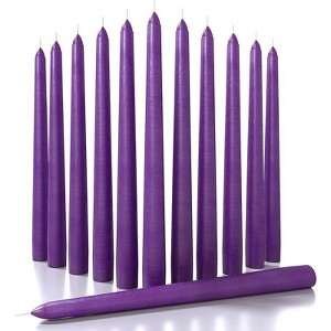 12 inch Taper Candles Set of 12 - Dripless and Smokeless Candle Unscented - Slow Burning Candle Sticks Are Perfect As Thanksgiving Taper Candles - 1 of 4