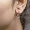 Haus of Brilliance Silver 1/3 Cttw Inside Out Blue Treated Diamond 1MM Wide Hoop Earrings - 4 of 4