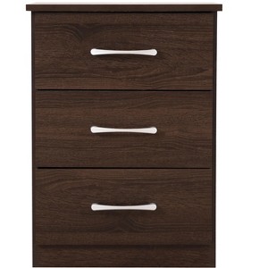 NicBex Wood Nightstand with 3 Drawers,End Tables with Metal Handle for Bedroom,Living Room - 1 of 4