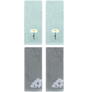 REGALWOVEN Cotton Soft Absorbent Floral Pattern Hand Towel 13" x 30" - 1 of 4