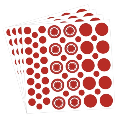 Unique Bargains PVC Peel Round Polka Dots Bedroom Classroom Wall Stickers 4 Pcs