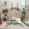 XIYUYEU Double Hanging Egg Chair with Stand, Hanging Chair Outdoor, Wicker Rattan Patio Basket Egg Swing Chair, Hammock Egg Chairs, Hammock Swing - 3 of 4
