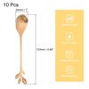 Unique Bargains Stainless Steel Leaf Handle Tableware Dessert Mixing Coffee Spoons 4.8 Inch 10 Pcs - 2 of 4