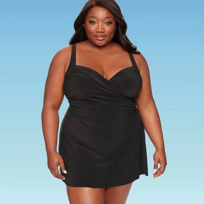 plus size swim dress long