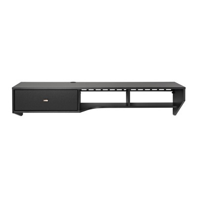 Modern Floating Desk with Drawer Black - Prepac