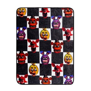 Silver Buffalo Five Nights At Freddy's Checkerboard Fleece Throw Blanket | 45 x 60 Inches - 1 of 4