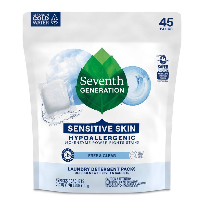 Seventh Generation Laundry Packs Free &#38; Clear - 45ct/31.7oz, 3 of 11