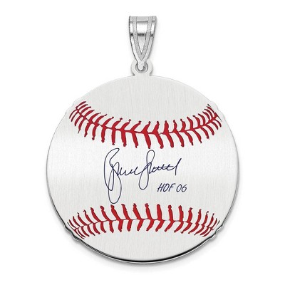 Black Bow Jewelry Sterling Silver Bruce Sutter Signature MD Enamel Baseball Pendant