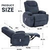 coucheta Power Lift Recliner Chair, Oversized Massage Recliner with Vibration & Lumbar Heating, Lift Chair with Side Pockets and Cup Holders - 2 of 4