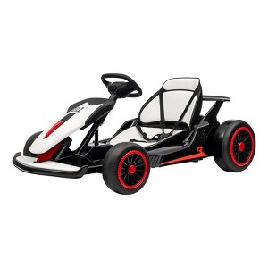 24V Electric Drift Go Kart for Kids, Reaches 8.1 MPH with Dual Motors, High-Speed Outdoor Ride-On Toy with Safety Belt & Racing Music - 1 of 4
