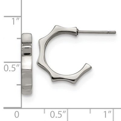 Chisel Stainless Steel Polished Studded Hoop Earrings