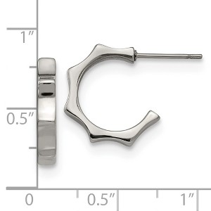 Chisel Stainless Steel Polished Studded Hoop Earrings - 1 of 4