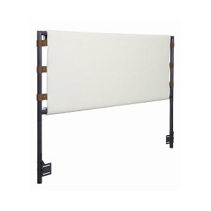 Nathan James Queen Aspen Boucle Upholstered Headboard Black Matte Metal Frame - 1 of 4