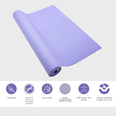 Wai Lana Yogi Mat by (Color: Periwinkle) - 1/8 inch Thick, Non-slip, Stylish, Latex-Free, Lightweight, Optimum Comfort