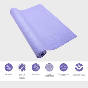 Wai Lana Yogi Mat by (Color: Periwinkle) - 1/8 inch Thick, Non-slip, Stylish, Latex-Free, Lightweight, Optimum Comfort - 1 of 4