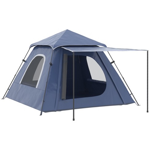 heilig periodieke bijkeuken Outsunny 3-4 Person Pop Up Tent, Tents For Camping With Mesh Windows,  Zipped Door, Floor, Hang Hook & Portable Carry Bag, Blue : Target