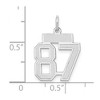 Black Bow Jewelry 14k White Gold, Jersey Collection, Small Number 87 Pendant - 3 of 4