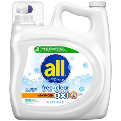 All Unscented Free Clear Advanced Oxi HE Liquid Laundry Detergent 79 Loads - 118 fl oz