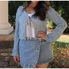 Women's Chiffon Detail Sweater - Hem & Thread - 4 of 4