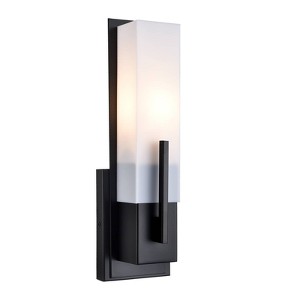Claxy Farmhouse Industrial Wall Sconce with Acrylic Shade Black - 1 of 4