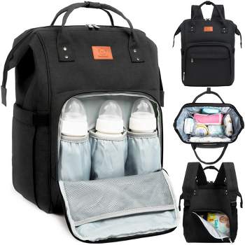 KeaBabies Original Diaper Bag Backpack, Multi Functional, Water-resistant, Large Baby Bags for Girls, Boys (Trendy Black)