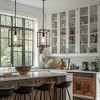 DORESshop 8 in. 1-Light Modern Black Cage Pendant Light, Industrial Geometric Hanging Light for Kitchen Island - 3 of 4