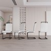 CENGHU Modern Dining Chairs Set of 4, Upholstered PU Faux Leather Side Chair with C-shaped Tube Plating Black Metal Legs, Guest Office Chair - 3 of 4
