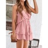 Imily Bela Womens V Neck Beach Tank Rompers Flowy Ruffle Layered Shorts Jumpsuit High Waist - 2 of 4