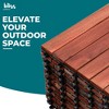 Bliss Outdoors Hardwood 6-Slat Interlocking Wood Deck Tiles, Red, Set of 30 - 2 of 4