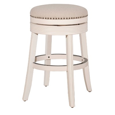 30" Tillman Backless Swivel Barstool White/Beige - Hillsdale Furniture