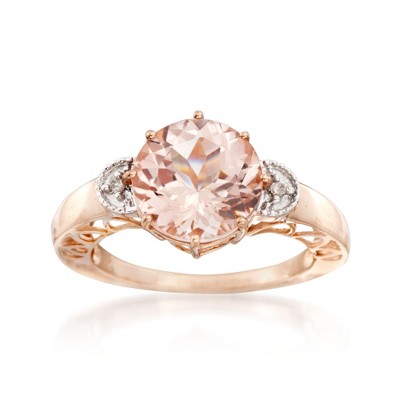 Ross-Simons 3.40 Carat Morganite Ring With Diamond Accents in 14kt 2-Tone Gold