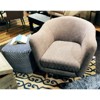 Moti Lia Blue Ottoman Pouf  18" Upholstered in Soft Blue Fabric - 2 of 4