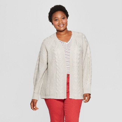 plus size oatmeal cardigan