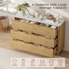 6 Drawer Dresser,55"W Double Dresser,Wood Dresser with Faux Marble Top For Bedroom,Chest Of Drawers Of Storage - 3 of 4