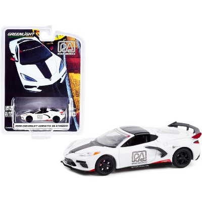 2020 Chevrolet Corvette C8 Stingray White & Black "Road America Official Pace Car" 1/64 Diecast Model Car by Greenlight